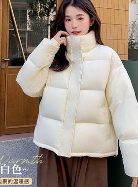羽绒服女短款新国标95白鸭绒2025款立领小个子面包服外套嘉兴平湖