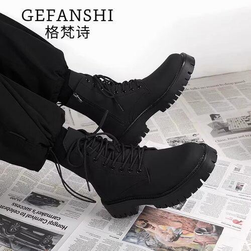 法国GFS长筒马丁靴高帮加绒皮鞋