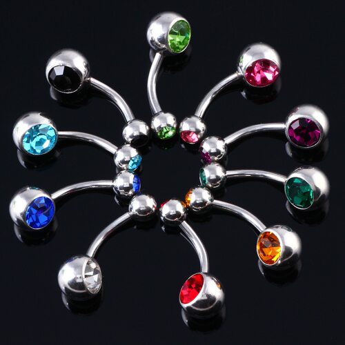 2Pc G23 Titanium  Navel Bars Piercing Belly Rings Ombligo