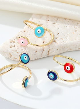 Enamel Turkish Turkey Evil Eye Finger Rings For Women Gift