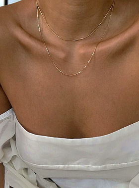 Korean Fashion Jewelry Necklace Soft Snake Bone Chain Double