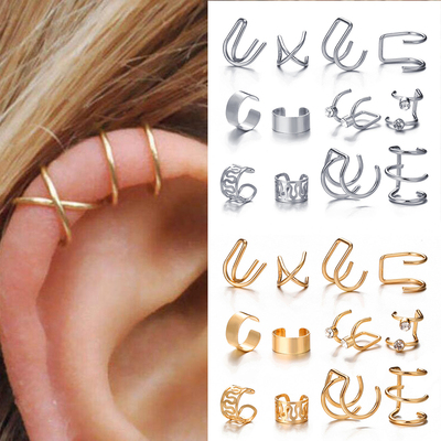 2022 Modyle Fashion Gold Color Ear Cuffs Leaf Clip Earrings