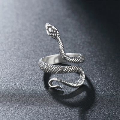 Retro Snake Python Ring For Men Women Silver Color Punk