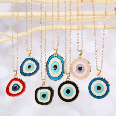 1 PC Round Irregular Eye Necklace For Women Gift Jewelry