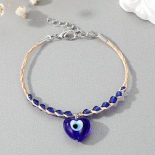 Classic Blue Evil Eye Bracelet for Woman Men Lucky Woven