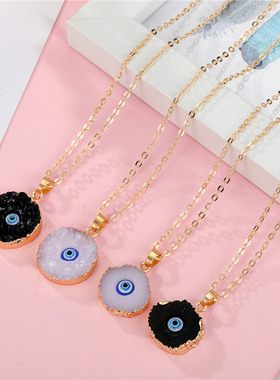 Dayoff Turkish Jewelry Evil Eye Necklace Women Resin Fake