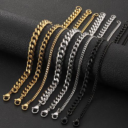 316L Stainless Steel Chain Cuban Link Necklace For Men