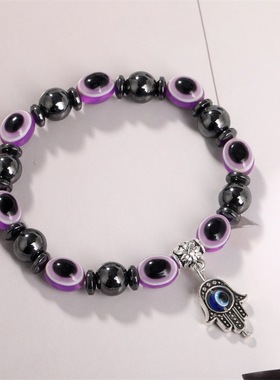 10mm Blue Evil Eye Bracelet For Woman Men Lucky Turkish