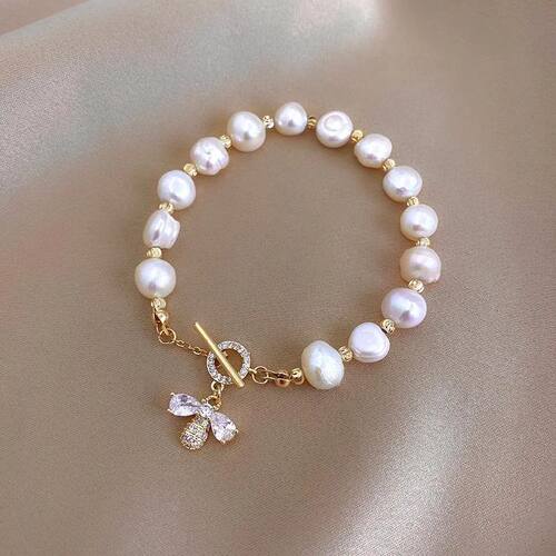 2025 Elegant Baroque Pearl String Bracelet For Woman Zircon