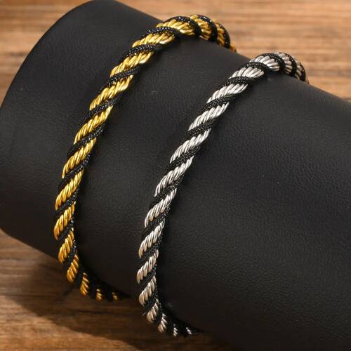 Personality Twisted Rope Chain Box Links Bracelet for Men