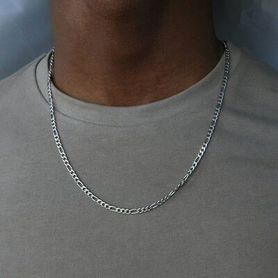 Fashion New Figaro Chain Necklace For Men Punk Silver Color