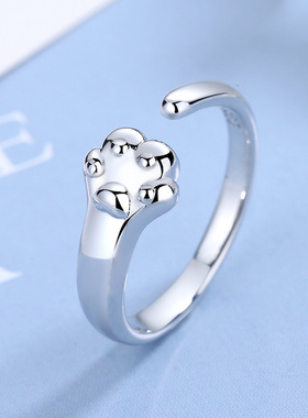 New in 925 Sterling Silver Cat Paw Rings For Women Luxury