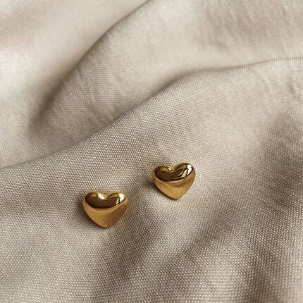 SmallCuteHeart Stainless Steel Stud Earrings For Women