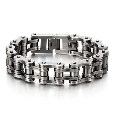 Men Bracelets,Biker Bicycle Chain Bracelets Bangles Black