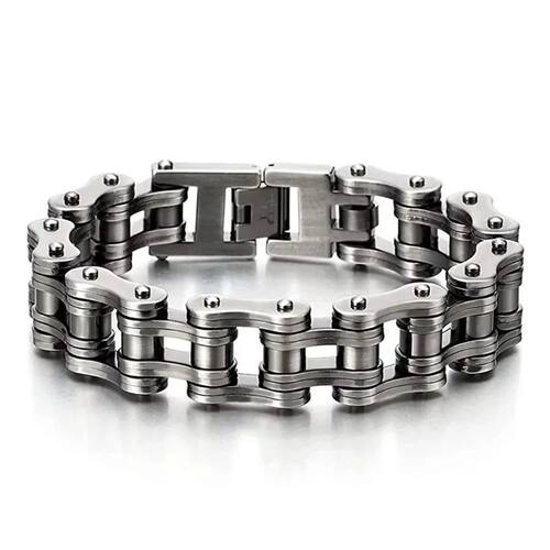 Men Bracelets,Biker Bicycle Chain Bracelets Bangles Black