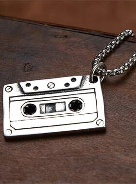 Cassette Tape Necklace Hip Hop Rock Vintage Magnetic Tape