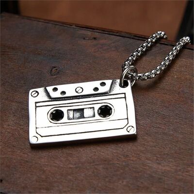 Cassette Tape Necklace Hip Hop Rock Vintage Magnetic Tape