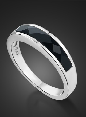 New Fashion 100% 925 Sterling Silver Women Ring Punk Simple