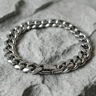 10MM Width Stainless Steel Cuban Chain Bracelets for Men,