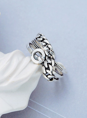 2023  925 Sterling Silver Rings White Zircon Tassel Chain