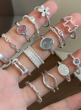 Stylish Square Natural Stone Signet Rings for Men Stainless