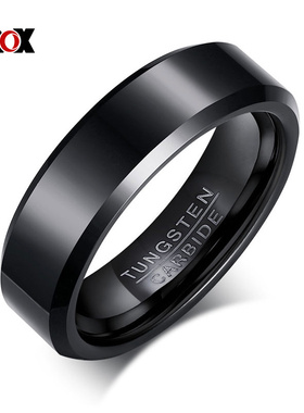 Vnox Black Tungsten Carbide Men's Ring Wedding Engagement