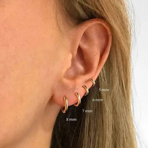 Silver Color Rose Gold Color Small Hoop Earrings For Women B