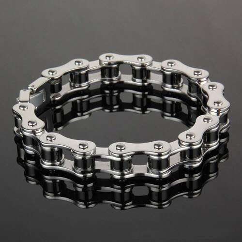 Mens Bracelets Silver ,Biker Bicycle Motorcycle Chain