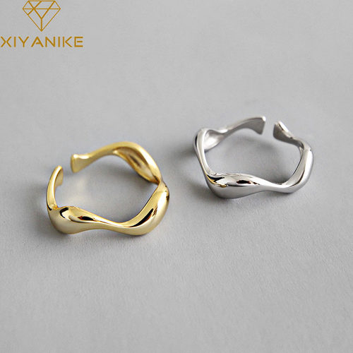 2024 New Silver Color  Creative Handmade Rings Irregular