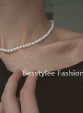 Women Fashion Vintage Pearl Necklace Party Necklace Elegant