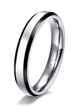 2023 2mm Stainless Steel Rings Two-Tone Polished Beveled