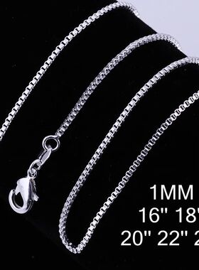 10pcs 16-24inch Sterling Silver fashion 1MM Box chain for