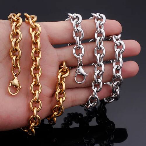 New Arrival Width 8MM 316L Stainless Steel Golden Round O Ch