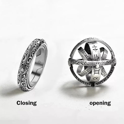 Vintage Astronomical Ball Rings For Women Men Creative