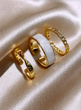 2024 New Gothic Style Three Piece Open Ring Fashion Korean