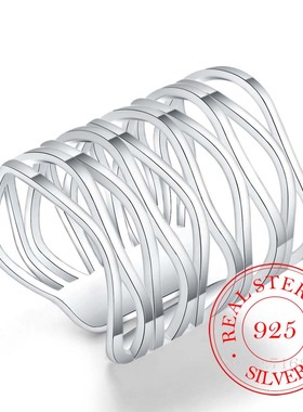 2023 New Retro Antique Open Weave Finger Ring Real 925