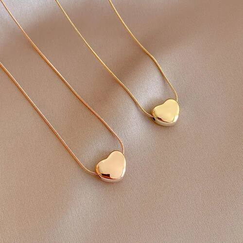 Stainless Steel Love Heart Pendant Necklaces Jewelry Snake