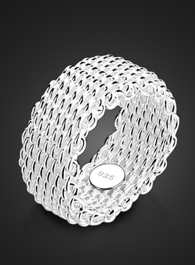 New Fashion 9MM Wide Silver Ring Personalized  Women 100%