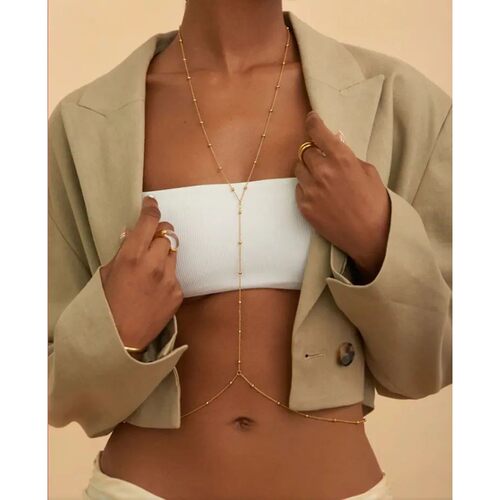 Stainless Steel Simple and fashionable bead wasit chain
