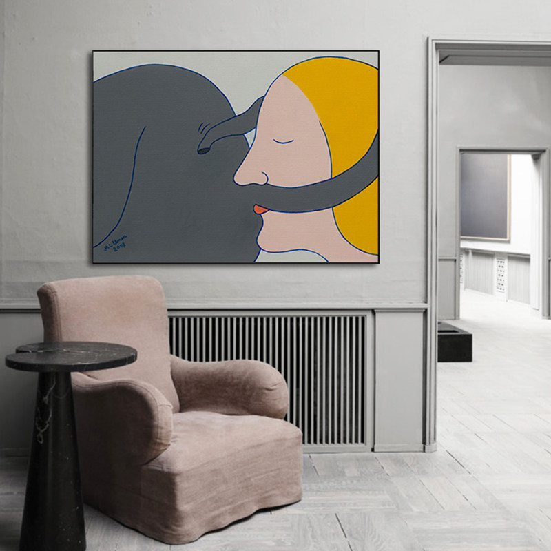 瑞典艺术家装饰画风趣幽默漫画工作室酒吧搞笑小众挂画恶搞个性画