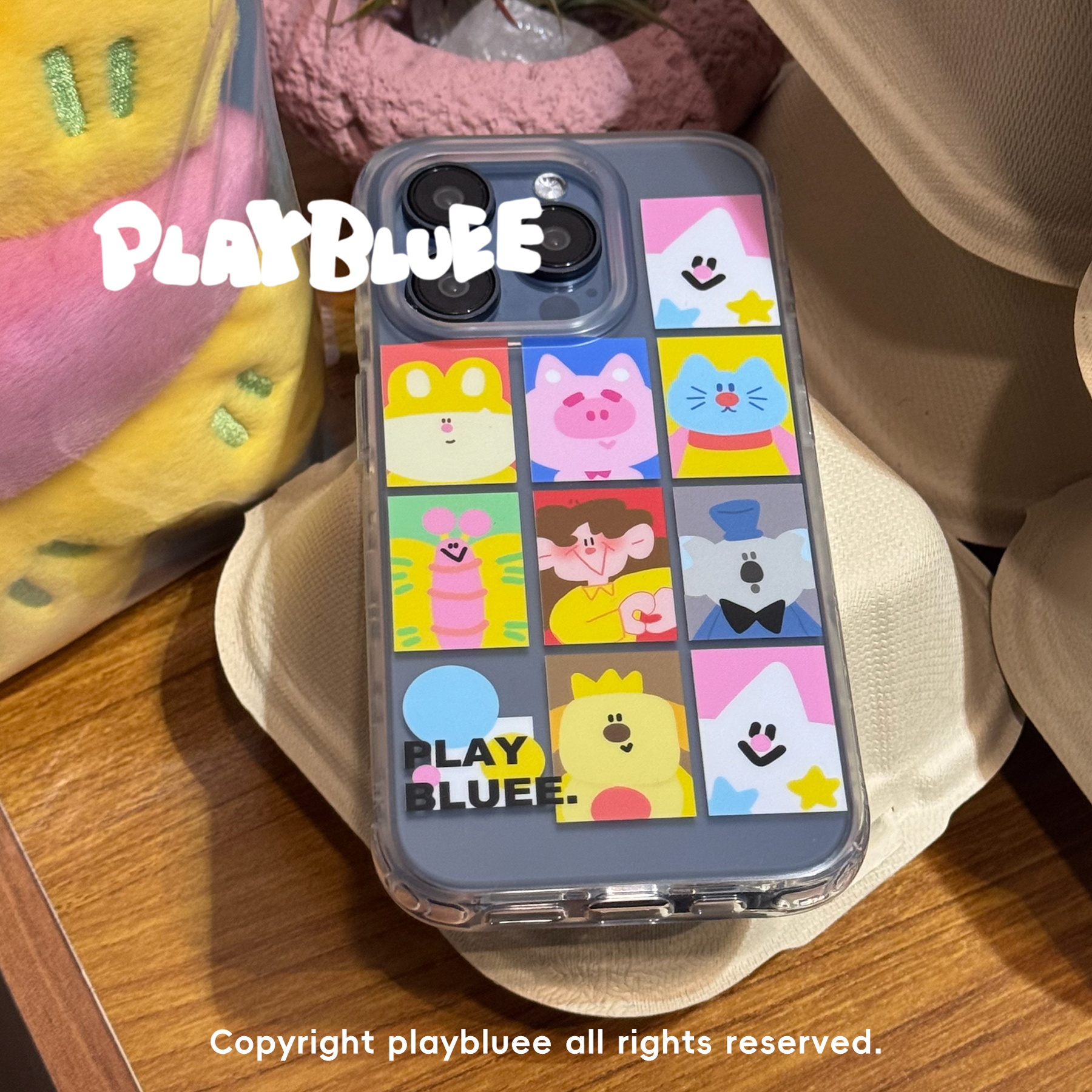 PlayBluee 原创卡通IP形象证件照磨砂手机壳适用于苹果17华为磁吸