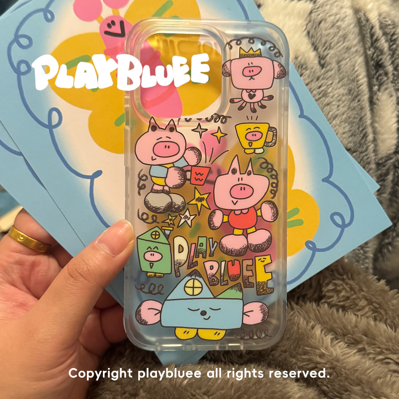 PlayBluee 原创猪猪生活日记日常磨砂手机壳适用于苹果16华为磁吸