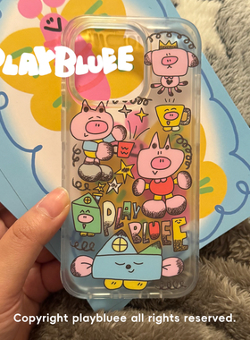 PlayBluee 原创猪猪生活日记日常磨砂手机壳适用于苹果17华为磁吸