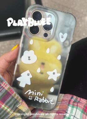 PlayBluee 原创小兔宝宝磨砂双层手机壳适用于17pro华为磁吸