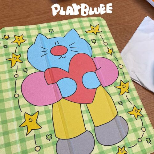 PlayBluee原创猫猫四叶草三折ipadpro平板11适用苹果保护壳笔槽款