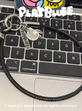 PlayBluee 原创字母手工手机壳挂绳皮质金属挂绳字母设计挂件