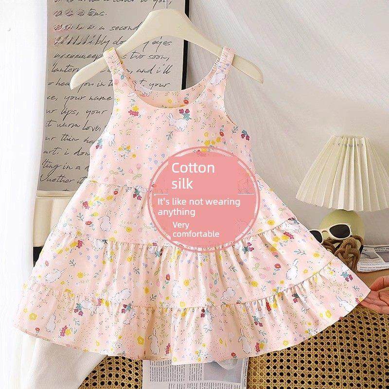 女童连衣裙夏装2025新款儿童吊带碎花裙女童绵绸公主裙宝宝无袖裙,童装/婴儿装/亲子装,连衣裙,淘宝优惠券,粉丝福利购,淘宝优惠卷