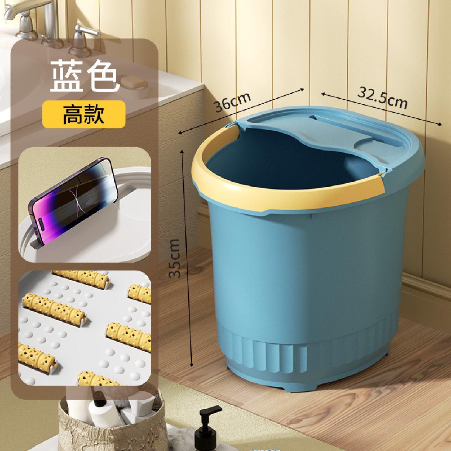 手提耐摔带盖子加高加厚足浴桶泡脚桶足浴盆塑料洗脚桶过小腿泡脚