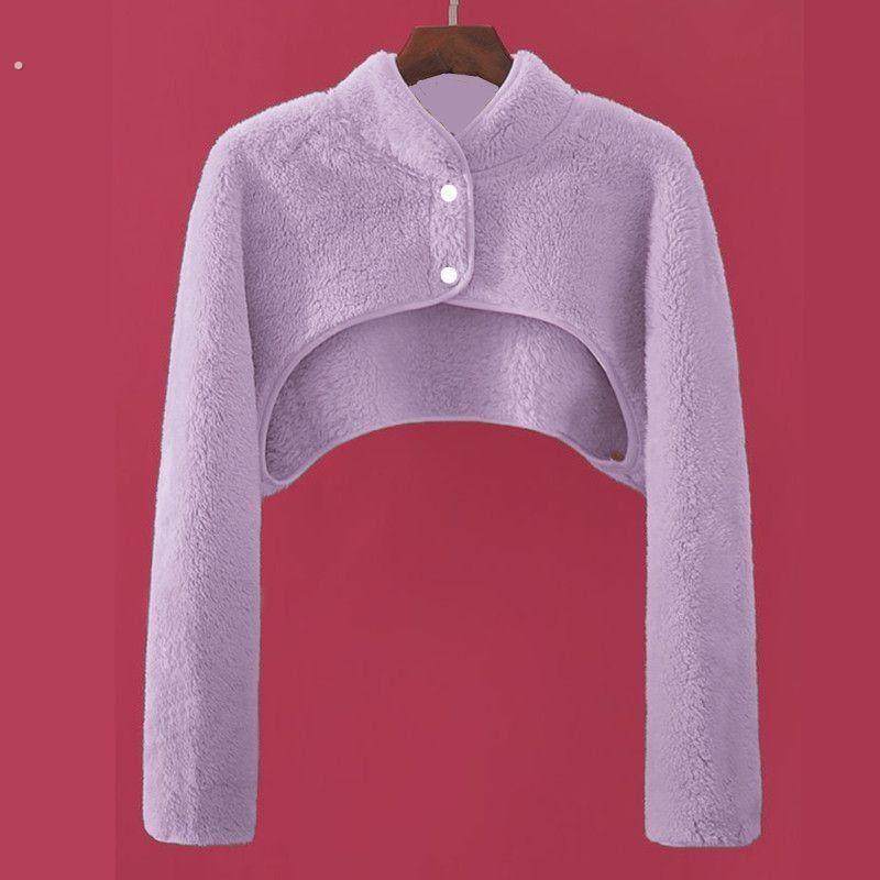 睡觉护颈肩保暖长袖坎肩女珊瑚绒喂奶披肩玩手机护肩200斤短外套,居家日用,保暖披肩,淘宝优惠券,粉丝福利购,淘宝优惠卷