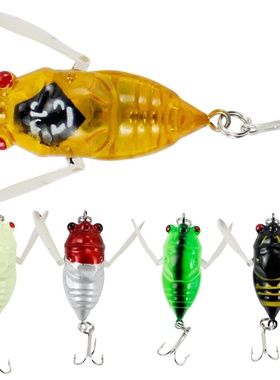 猎高 仿生蝉路亚仿生假饵 昆虫水面系波帕知了跨境路亚饵仿生硬饵